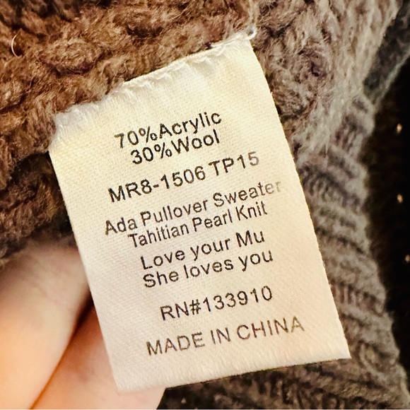 EUC Show Me Your MuMu Ada Tahitian Pearl Studded Wool Oversized Pullover Sweater - Picture 11 of 12